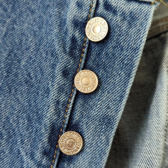 Levi's Y2K Vintage 501 Medium Wash Relaxed Straight Leg Button Fly Jeans 40 x 32 - Picture 10 of 15